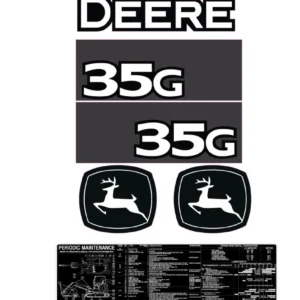 Aftermarket John Deere 35G Decal Kit Mini Excavator