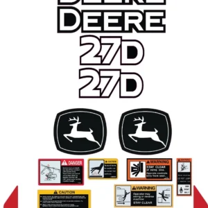 Aftermarket John Deere 27D Decal Kit Mini Excavator