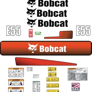 Aftermarket Bobcat E55 Decal Kit Mini Excavator