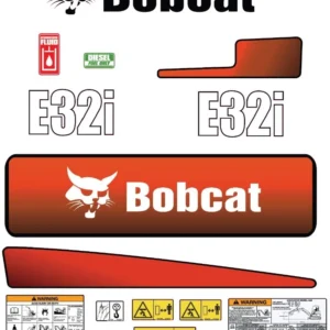 Aftermarket Bobcat E32i Decal Kit MINI EXCAVATOR