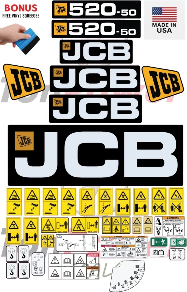 Fits JCB 520-50 Decal Kit Telescopic Forklift Stickers