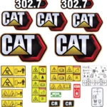 Aftermarket Caterpillar 302.7 Decal Kit Mini Excavator
