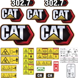 Aftermarket Caterpillar 302.7 Decal Kit Mini Excavator