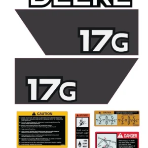 Aftermarket John Deere 17G Decal Kit Mini Excavator