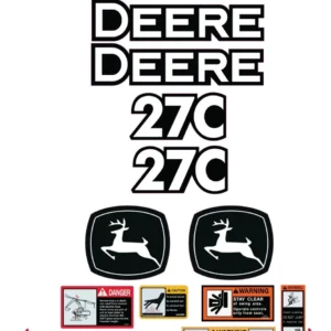 Aftermarket John Deere 27C Decal Kit Mini Excavator
