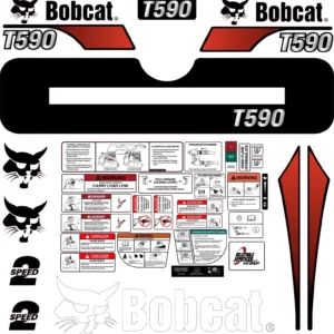 Aftermarket Bobcat T590 Decal Kit Skid Steer