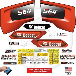 Fits Bobcat S64 Decal Kit Skid Steer Stickers