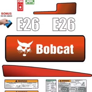 Aftermarket Bobcat E26 Decal Kit Mini Excavator