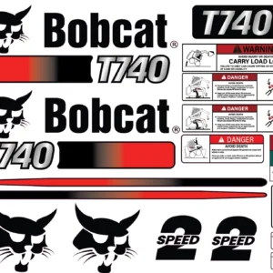 Aftermarket Bobcat T740 Decal Kit Skid Steer
