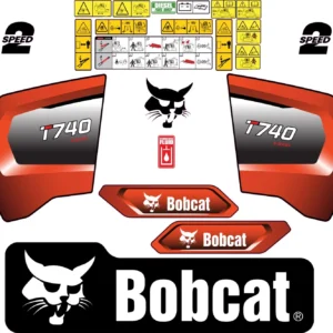 Aftermarket Bobcat T740 Decal Kit Skid Steer