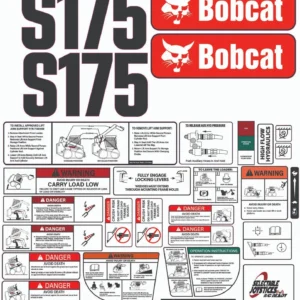 Aftermarket Bobcat S175 Decal Kit Skid Steer