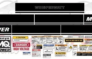 Fits 25 KVA Multiquip WhisperWatt DCA-25 Tier 3 SUPER SILENT Generator Decal Set