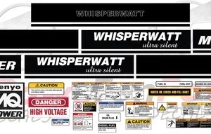 Fits 25 KVA Multiquip WhisperWatt DCA-25 Tier 3 Ultra Silent Generator Decal Set