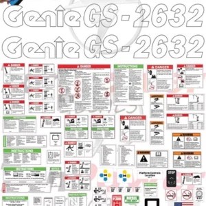 Fits Genie GS-2632 Scissor Lift Sticker and Decal Kit