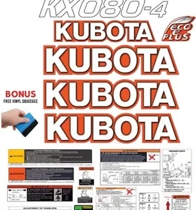 Fits KUBOTA KX080-4 Decal Kit MINI EXCAVATOR