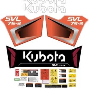 Fits KUBOTA SVL75-3 Decal Kit Skid Steer