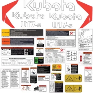 Fits KUBOTA U17-5 Decal Kit MINI EXCAVATOR