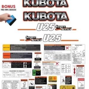 Fits KUBOTA U25 Decal Kit MINI EXCAVATOR