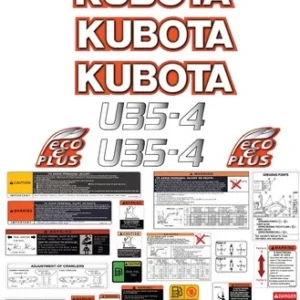 Fits KUBOTA U35-4 Decal Kit MINI EXCAVATOR