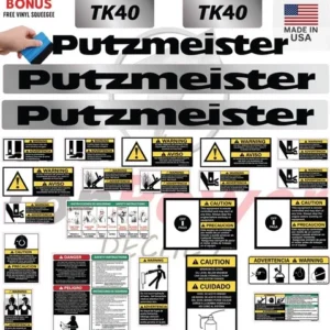 Fits Putzmeister TK40 Decal Kit Trailer Pump