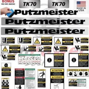 Fits Putzmeister TK70 Decal Kit Trailer Pump