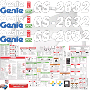 Fits Genie GS-2632 Decal Kit Scissor Lift Stickers