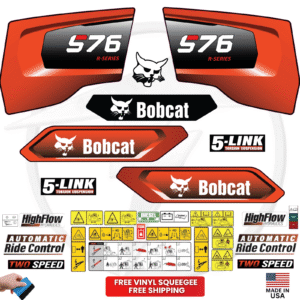 Fits Bobcat S76 Decal Kit Skid Steer Stickers