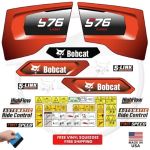 Fits Bobcat S76 Decal Kit Skid Steer Stickers