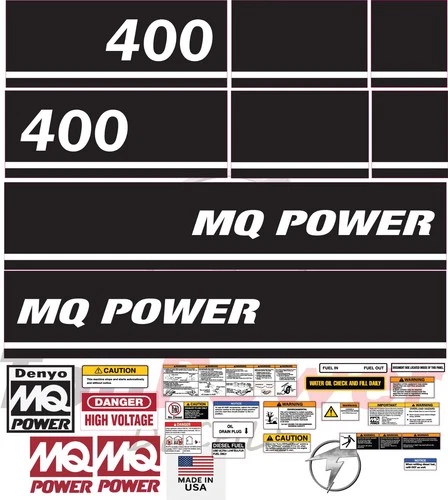 Fits Multiquip Generator WhisperWatt Decals DCA 400 Replacement Sticker Set