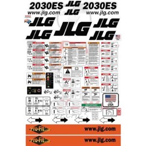 Fits JLG 2030ES PRO-FIT Decal Kit Scissor Lift Stickers