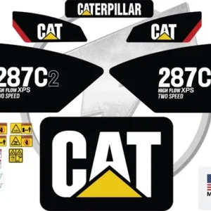 Caterpillar 287C2 Skid Steer Sticker and Decal Kit - High Flow XPS Two Speed