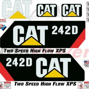 Fits Caterpillar 242D Skid Steer Sticker and Decal Kit