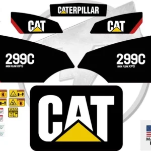 Fits Caterpillar 299C2 HIGH FLOW Decal Kit Skid Steer