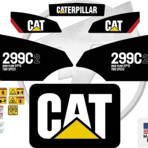 Fits Caterpillar 299C2 HIGH FLOW - TWO SPEED Decal Kit Skid Steer
