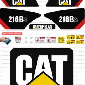 Fits Caterpillar 216B3 Skid Steer Sticker and Decal Kit with SAFETY Decals