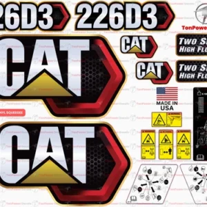 Fits Caterpillar 226D3 Skid Steer Sticker and Decal Kit with SAFETY Decals