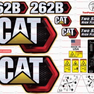 Fits Caterpillar 262B Skid Steer Sticker and Decal Kit with SAFETY Decals