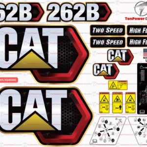 Fits Caterpillar 262B Skid Steer Sticker and Decal Kit with SAFETY Decals