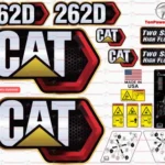 Fits Caterpillar 262D Skid Steer Sticker and Decal Kit with SAFETY Decals
