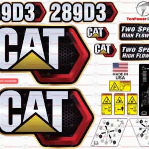 Fits Caterpillar 289D3 Skid Steer Sticker and Decal Kit with SAFETY Decals