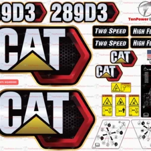 Fits Caterpillar 289D3 Skid Steer Sticker and Decal Kit with SAFETY Decals