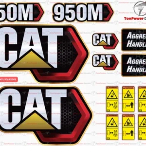Fits Caterpillar 950M Wheel loader Sticker and Decal Kit with SAFETY Decals