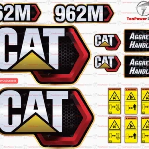 Fits Caterpillar 962M Wheel loader Sticker and Decal Kit with SAFETY Decals