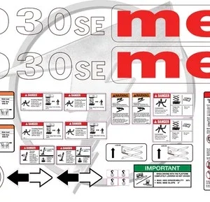 Fits MEC 1930-SE Scissor Lift Sticker and Decal Kit
