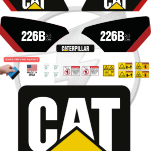 Fits Caterpillar 226B2 Skid Steer Sticker and Decal Kit with SAFETY Decals