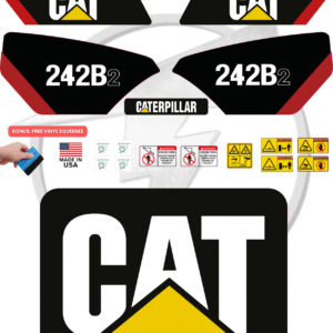 Fits Caterpillar 242B2 Skid Steer Sticker and Decal Kit with SAFETY Decals