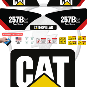 Fits Caterpillar 257B2 Two Speed Skid Steer Sticker and Decal Kit with SAFETY Decals