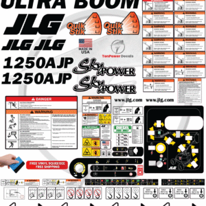 Fits JLG 1250AJP Boom Lift Sticker and Decal Kit - ULTRA BOOM