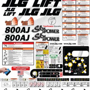 Fits JLG 800AJ Boom Lift Sticker and Decal Kit