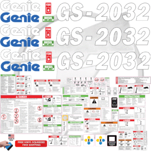 Fits Genie GS-2032 Decal Kit Scissor Lift Stickers
